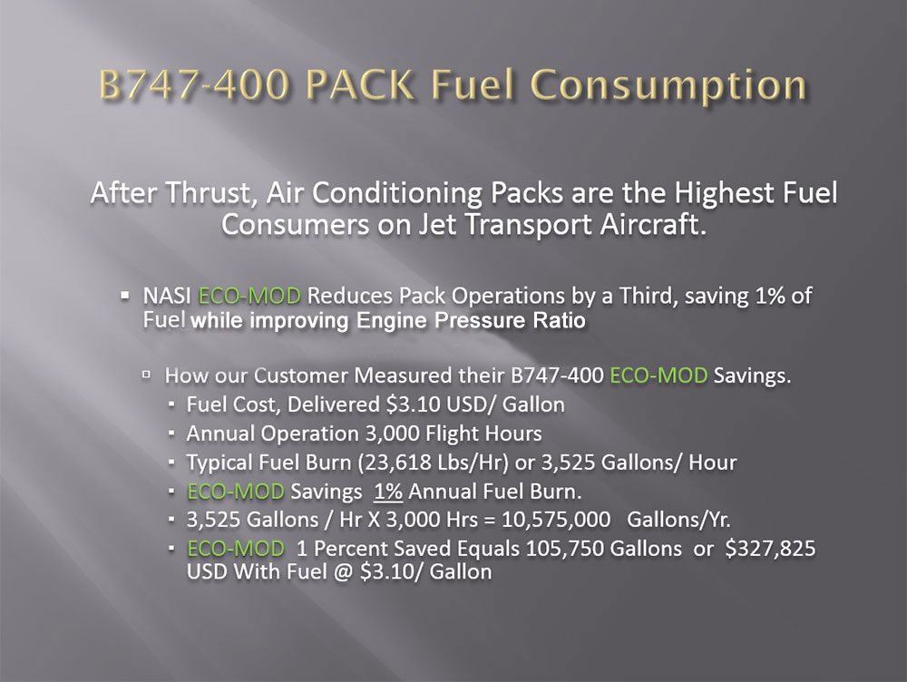 B747-400 PACK Fuel Consumption